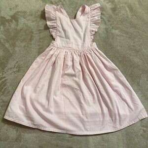 Smockingbird Girls Pink Corduroy Ruffle Pinafore Dress Size 7